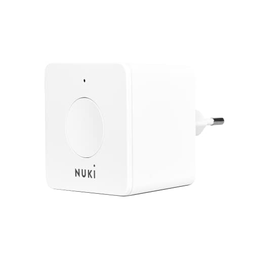 Nuki Bridge, Abrepuertas automático con Bluetooth y WiFi, extensión smart para el Nuki Smart Lock, cerradura electrónica WiFi, acceso remoto, Amazon Alexa, Apple HomeKit, Google Home, blanco