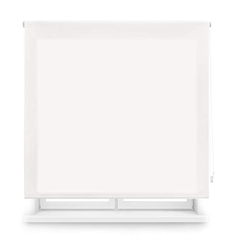 Blindecor Ara | Estor enrollable translúcido liso - Blanco Roto, 80 x 175 cm (ancho por alto) | Tamaño de la Tela 77 x 170 cm | Estores para ventanas