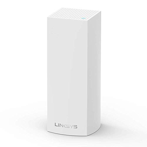 Linksys Velop WHW0301 sistema WiFi 5 mesh tribanda (AC2200), router WLAN, repetidor, extensor con hasta 175 m² de cobertura, más de 20 dispositivos y 2 puertos Ethernet, paquete de 1, blanco
