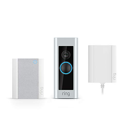 Ring Video Doorbell Pro con adaptador de enchufe y Ring Chime, resolución HD 1080p, comunicación bidireccional, wifi, detección movimiento | Con una prueba de 30 días gratis del plan Ring Protect