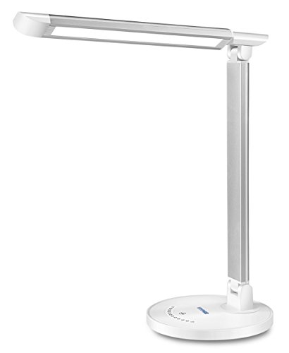 EBYPHAN Lámpara Escritorio LED Regulable, Lámparas de Mesa Oficina, Lámpara de Lectura con Puerto USB ( 7 Niveles de Brillo, 5 Modos de Color, Control Táctil, 12W )