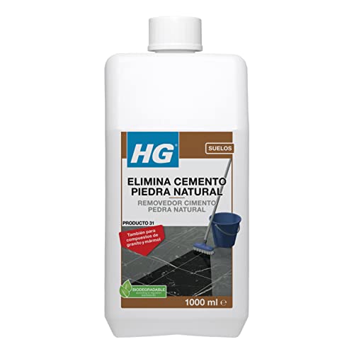HG Elimina Cemento y Cal de Película para los Residuos en Azulejos, Mármol, Granito y Piedra Natural Calcífera, 1 L