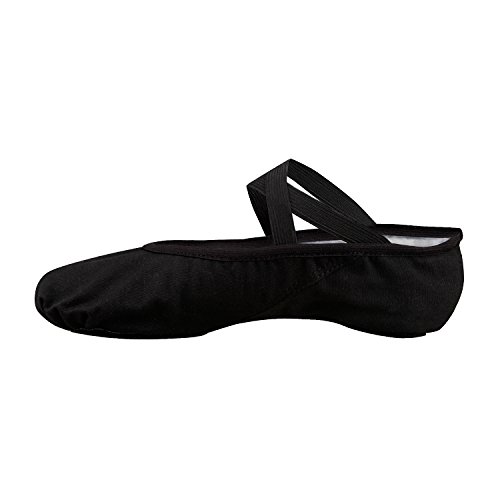 Bezioner-Shop Zapatillas de Ballet Canvas Dance Zapatos Split (Negro y Rosa Claro) Le recomendamos Que Elija uno (1) Tamaño Más Grande Que su Tamaño Normal del Zapato (33, Negro)