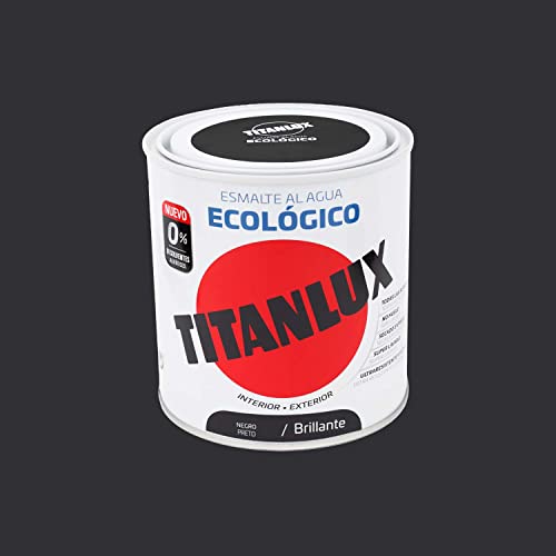Titanlux Ecológico Esmalte al agua mulisuperficie Brillante Negro 250 ml