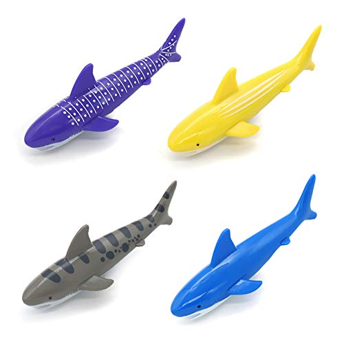 Conjunto Juego Acuático, Juego de Agua Buceo Tiburones Torpedo Juguetes Deportes Acuáticos Niños (4 Piezas) 2 Tipos Entregados Ramdomly