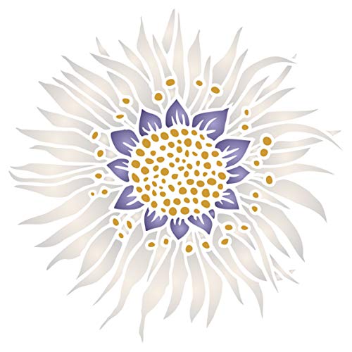 Plantilla de flores de la pasión, 16,51 x 16,51 cm (M) – Plantillas para paredes originales estilizadas Passiflora Vine Flower Plantilla Plantilla de diseño de flores