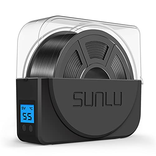SUNLU - Caja de secado de filamentos para impresora 3D, mantiene el filamento seco durante la impresión, funciona como bobina de soporte para los filamentos y como caja de almacenamiento (color negro)