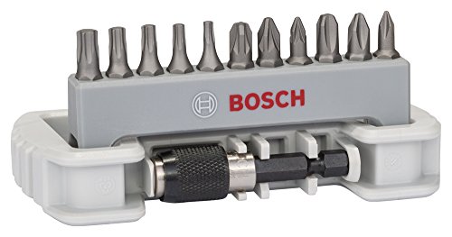 Bosch Professional Set de 11+1 Punta de atornillar Extra Hard (para PH, PZ y T tornillos, Accesorios taladros rotativos y atornilladores)