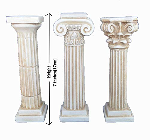 Estia Creations Conjunto de columnas pequeñas de orden jónico corintio, griego antiguo de 7 pulgadas, artefacto, arquitectura clásica