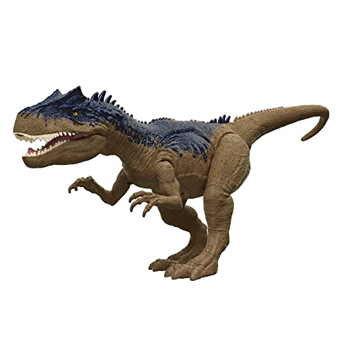 Jurassic World Allosaurus Ruge y Ataca, Figura de Juguete con Movimientos y Sonidos, Regalo para niños +4 años (Mattel HCL91)