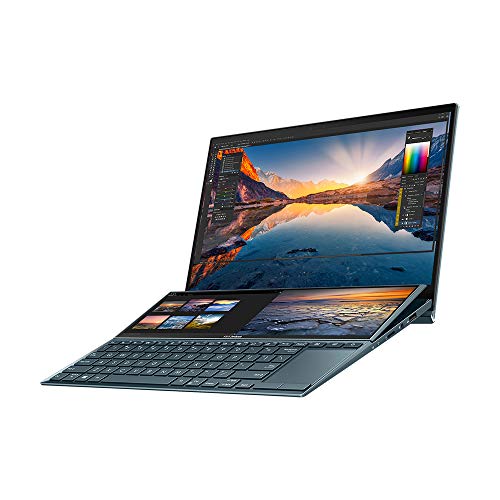 ASUS ZenBook Duo UX482EG 14' Full HD 400nits Pantalla táctil portátil (Intel i7-1165G7, NVIDIA GeForce MX450, 16 GB de RAM, SSD de 512 GB, Windows 10) Incluye lápiz Capacitivo, Azul