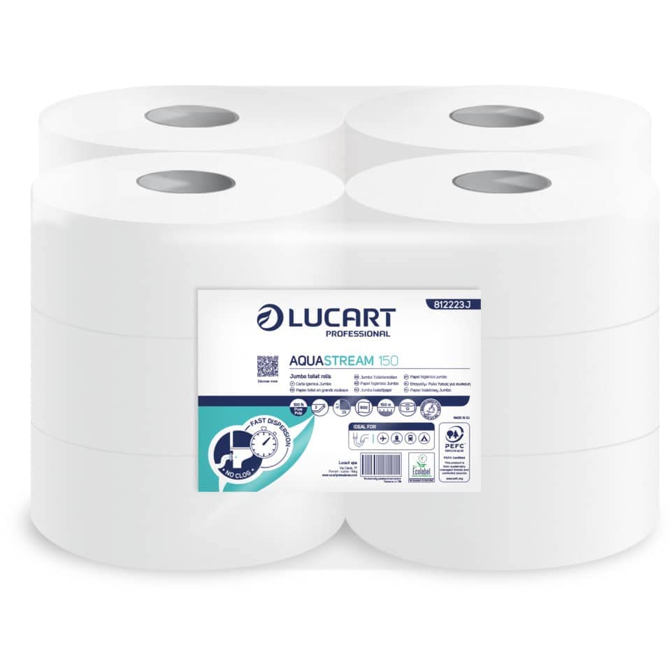 Lucart Papel higiénico Aquastream Mini Jumbo 12 rollos
