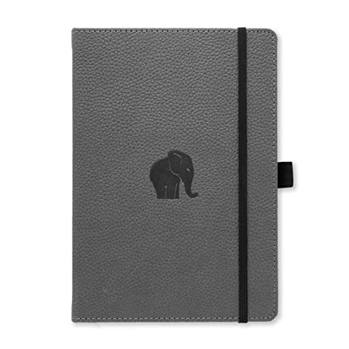 Dingbats - Wildlife Cuaderno Mediano Rayado, Elefante Gris, A5 - Tapa Dura - Papel Crema De 100 Gsm A Prueba - Incluye Cierre Elástico Y Marcador
