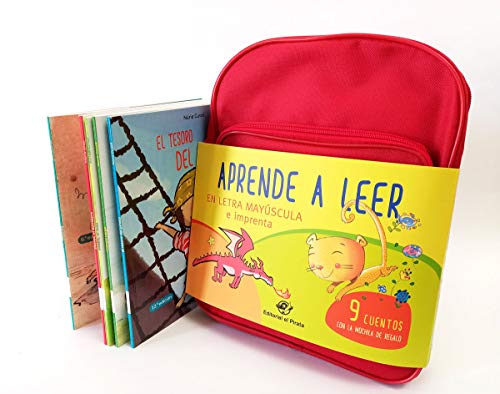 Cuentos para aprender a leer en letra MAYÚSCULA y de imprenta: 9 cuentos infantiles con una mochila de regalo: 10