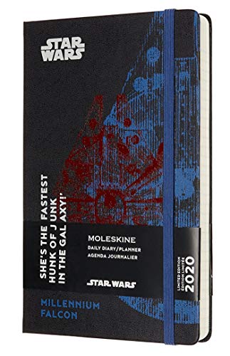 Moleskine - Agenda de 12 Meses para 2020 Star Wars Edición Especial Halcón Milenario con Tapa Dura y Cierre Elástico, Tamaño Grande 13 x 21 cm, 400 Páginas