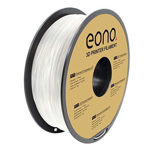 Amazon Brand-Eono Filamento PETG Sin Enredos para Impresora 3D, 1.75mm，precisión 0,03 mm, Transparente Filamento de impresión 3D 1kg,