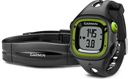 Garmin Forerunner 15 HRM - Reloj deportivo con GPS y monitor de actividad con monitor de frecuencia cardiaca, color negro y verde, talla S