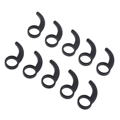 D DOLITY 10pcs/ Set Hebilla Ganchos Ear Hook de Silicona A Prueba de Sudor Fijador para Auriculares en Oreja - Negro