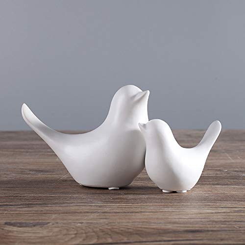 Athemeet 1PCS Pájaro Blanco de cerámica,Figura Decorativa de cerámica para pájaros pequeños,Decoración para el hogar, Manualidades, Figuras de Pájaros de Cerámica, Regalos de Boda