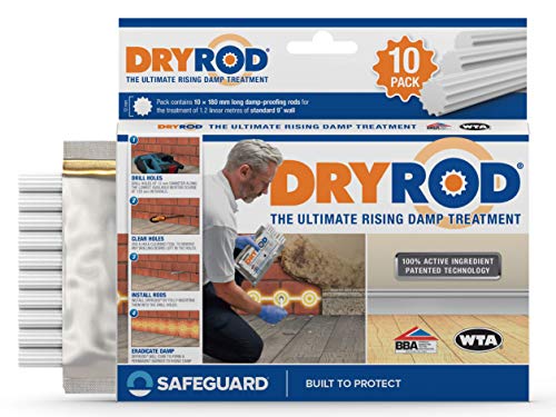 Dryrod barritas secadoras antihumedad para paredes húmedas - La nueva generación de tratamiento contra la humedad por capilaridad (Paquete de 10)