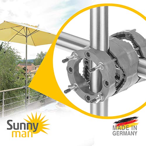 4smile soporte de sombrilla balcón SunnyMan - para sombrilla jardin y balcon rectangular hasta 250x200cm, redondo hasta 300cm – base sombrilla universal