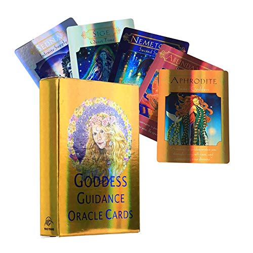 LINANNAN Las tarjetas Goddess Guidance Oracle de 44 piezas de tarot te dan cómo mejorar tu vida, tu salud, las relaciones, las finanzas, tu carrera y el camino espiritual.