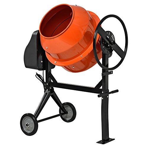 [in.tec] Hormigonera eléctrica(140 litros - 2800 U/Min - 550W) Mezclador de Cemento mortero - Naranja