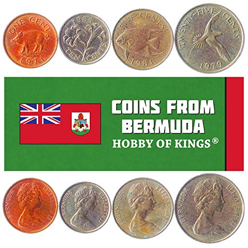 Conjunto de 4 Monedas de Bermuda. 1, 5, 10, 25 centavos. 1970-1985