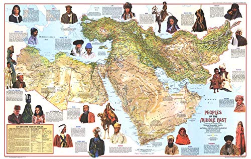 National Geographic: The Peoples of the Middle East 1972 - Mapa de pared (90,2 x 57,1 cm)