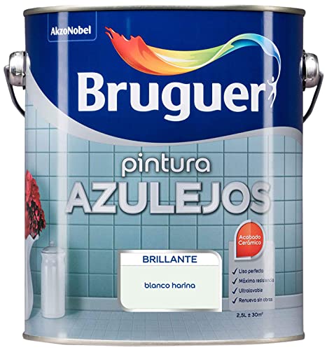 Bruguer Esmalte para Azulejos Brillante Blanco Harina 2,5 L