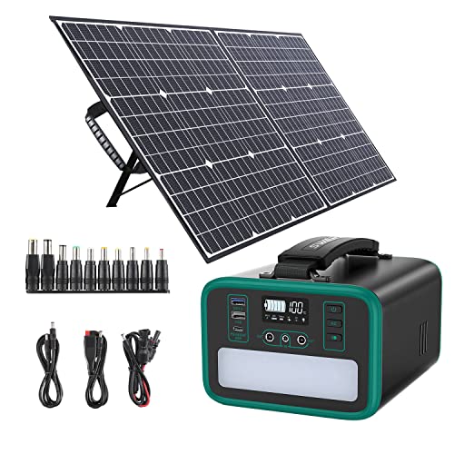 SWAREY Generador Solar Portátil 240Wh con 1 Panel Solar Monocristalino 100W 18V Estación de Energía Exterior AC/DC/USB/Tipo C(PD 65W) para Camper Caravana Jardín