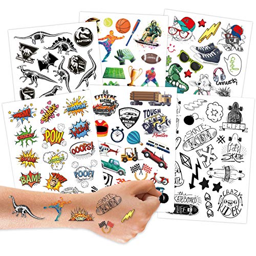 100 tatuajes para pegar - tatuajes infantiles para niños adolescentes - diseños para niños - como regalo de cumpleaños o idea de regalo - Vegano